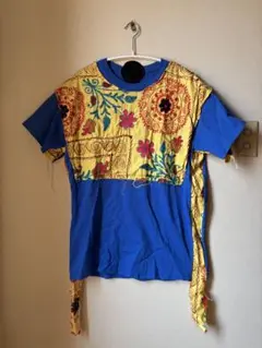 途中でやめる刺繍ドッキングTシャツ