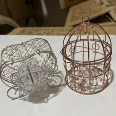 小型ワイヤー鳥かご型アクセサリー 2 Set