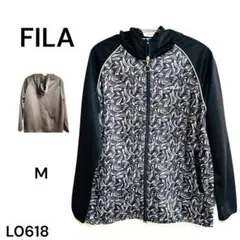 ★美品★FILA フィラ パーカー ジャンバー 花柄ジャケット Mパーカー付