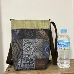 大島紬ショルダーバッグ　リメイク品