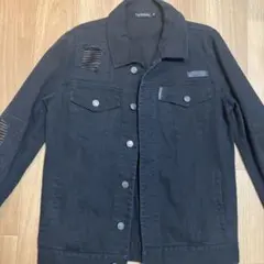 【未使用M】TOP REBEL ブラックデニムジャケット　ダメージ加工　まとめ割