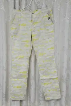 le coq sportif ゴルフパンツ ホワイト/イエロー