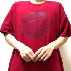 ギルダン プロジェクトナーワル ロゴ Tシャツ えんじワインレッド赤L古着