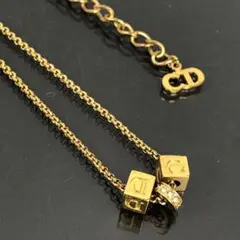 ディオール Dior ダイス ラインストーン ゴールド ネックレス