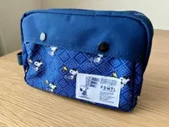 美品　スヌーピー ネイビー 大容量ポーチ