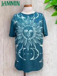 太陽Tシャツ　ヒッピー　アジアン　エスニック　サイケ　個性派　太陽　月