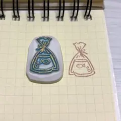 消しゴムはんこ　金魚