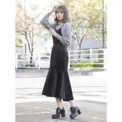 dazzlin ベロアキャミワンピース