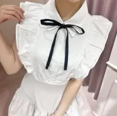 An MILLE ナローリボンフリルBS 　ブラウス　ノースリーブ