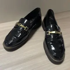 銀座かねまつ　エナメルローファー イタリア製　24.5cm ビットローファー
