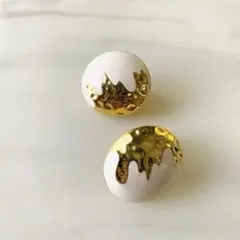 ホワイト　ゴールド　イヤーカフ