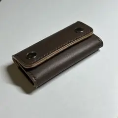 レザーキーケース　3連　ブラウン　ハンドメイド