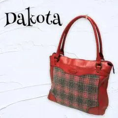 【Dakota】ダコタ レディース ハンドバッグ チェック柄 レッド