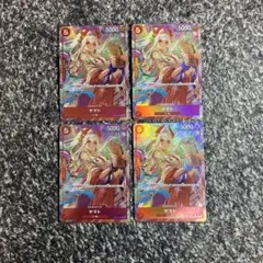 ワンピースカード【人気‼️】ヤマト 赤青エース強化パーツ パラレル4枚セット❗️