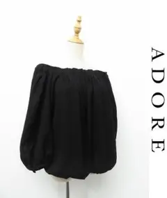 V021/2WAY ADORE 長袖バルーンブラウス 袖コンシャス 38 黒