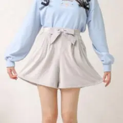 ピンクハント ベロアショートパンツ リボン 150 キュロット ガーリー