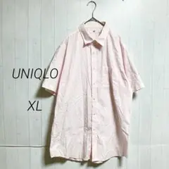 UNIQLO　ドライイージーケアストライプシャツ　XL　ピンク　大きいサイズ
