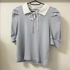 OLIVE des OLIVE 水色リブトップス