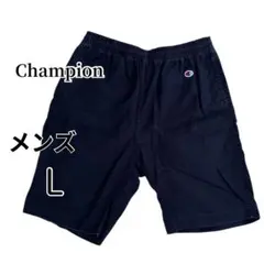 チャンピオン 刺繍ロゴ ショートパンツ 紺色 ネイビー L
