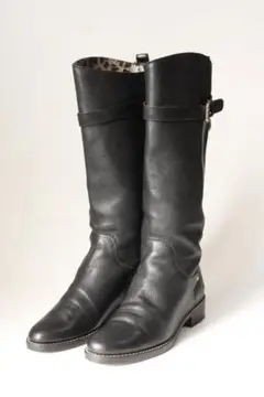 美品 ドルチェアンドガッバーナ レザー ベルト付ジョッキーブーツ 38 伊製