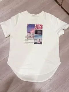COLZA プリントTシャツ / ロングTシャツ/体型カバー/お尻が隠せる長さ