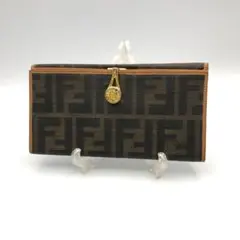 9B758/フェンディ/ズッカ柄/FF柄/折長財布/ヴィンテージ/オールド/ロゴ