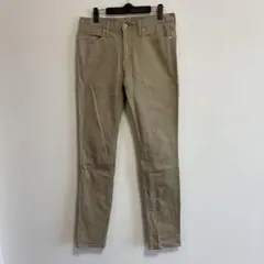 GU カラージーンズ　ベージュ　サイズ30 ストレッチスリムテーパードパンツ