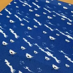 クール生地　ウォータークールクロス　千鳥柄　ブルー　58cm×68cm
