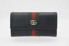 GUCCI 二つ折り長財布 GGマーモント コンチネンタルウォレット ブラック