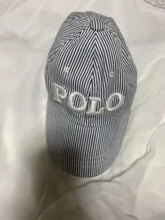 POLO ストライプキャップ ネイビー/ホワイト