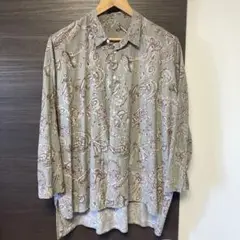 宝島染工　ペイズリー柄 グレー 長袖シャツ