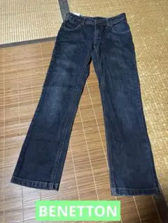 ダークブルー ストレートレッグデニムパンツ 140 ベネトン