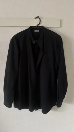 ユニクロ 黒 長袖シャツ ボタン付き 服 シャツ メンズ 即日発送 Lサイズ