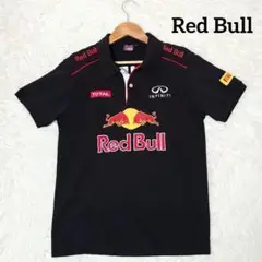 希少 Red Bull レッドブル ピレリ【M】ポロシャツ 全刺繍 黒 ☆美品☆