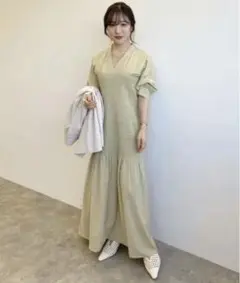 ココディール♡シャーリングワンピース美品