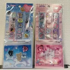 【新品未開封】おはじきシール　キラキラ　ケース付き　平成レトロ　2点セット