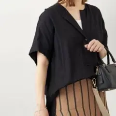 JOURNAL STANDARDレーヨン麻ノーカラーブラウス