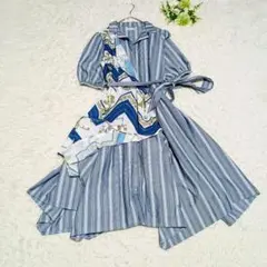 アクシーズ/アクシズ/axes/シャツワンピース/М/変形デザイン/ベルテッド