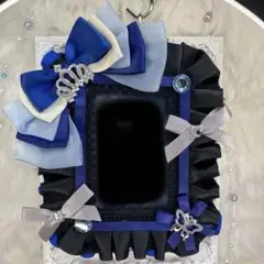 硬質カードケース　デコ　黒　青