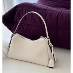 【新品】 QUNG レジェソフトレザーbag ホワイト 牛革 ハンドバッグ