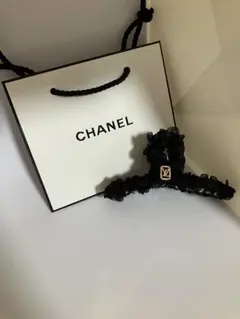 CHANEL ノベルティ黒リボンヘアクリップ
