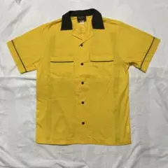 HILTON ボウリングシャツ 黄色×黒