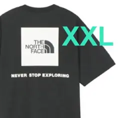 【 XXL 】ブラック★バックスクエアロゴ Tシャツ★ノースフェイス