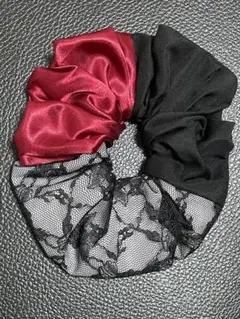 ブラックボルドーセクシーレースシュシュ