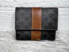 【美品】セリーヌ 三つ折り財布 トリオンフキャンバス ミニ財布 財布