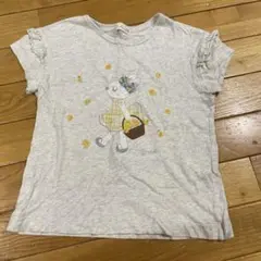 ウサギ刺繍リボン付きTシャツ