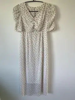 【GRL】ドット柄ロングワンピース　ワンピース　ロングワンピース　ドット柄