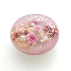 お花の帯留め くすみピンク