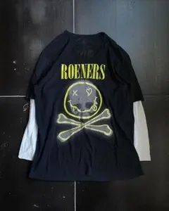 Roen -Skull Smiley Print Layered L/S Top
