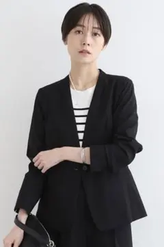 INDIVI 【麻混/洗える/SETUP可能/UVケア/接触冷感】ジャケット